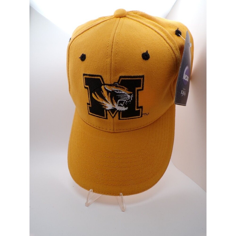 Men's Missouri Tigers Yellow Embroidered Baseball Cap Adjustable Curved Brim